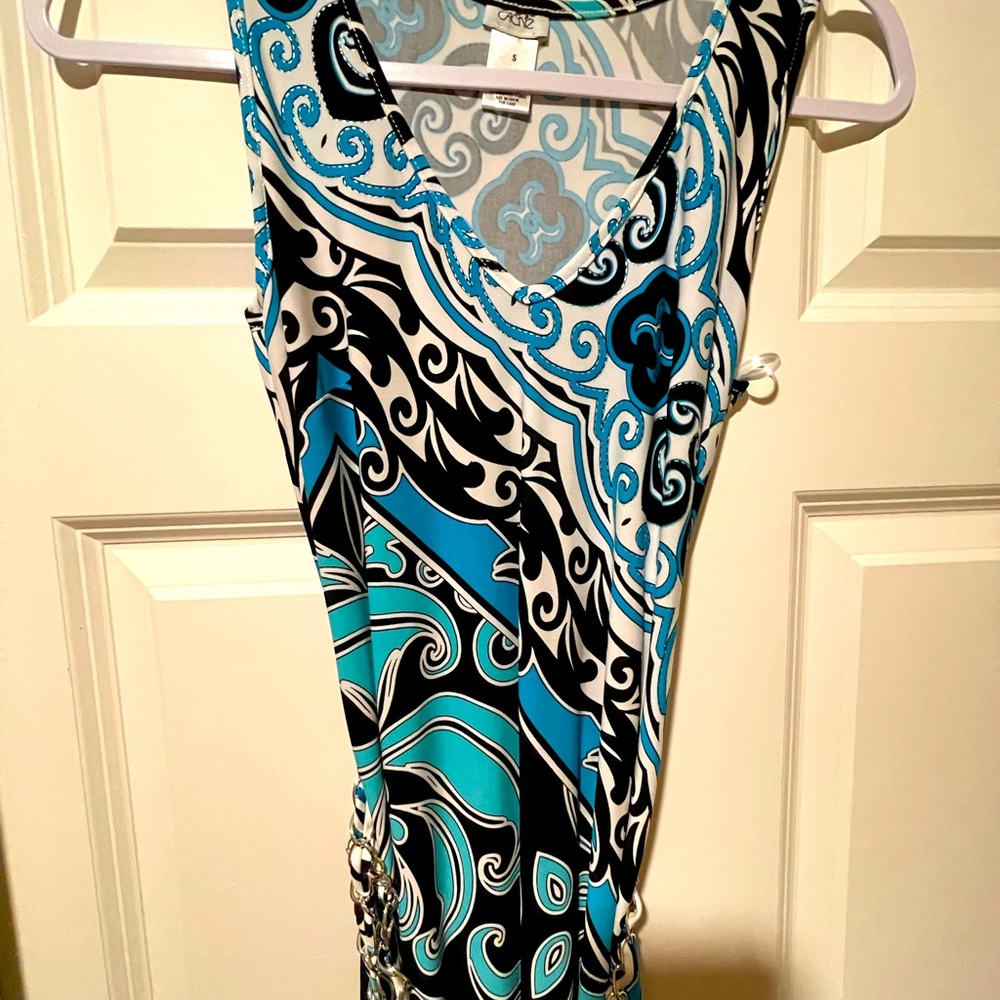 Long Blue & Black Dress (Cache) - excellent condition size Small.
